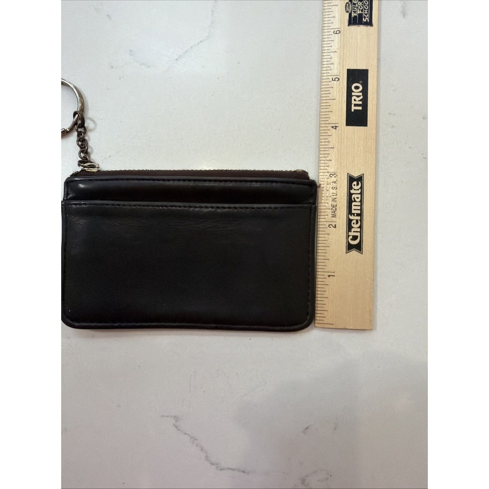 Vintage 90s Coach Mini Skinny Case 6902 Brown  Leather Zip Keychain Pouch Wallet - Picture 7 of 8